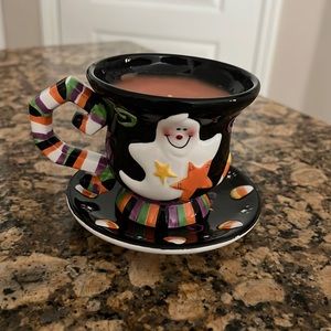 Halloween Ceramic Candle Cup & Saucer Set